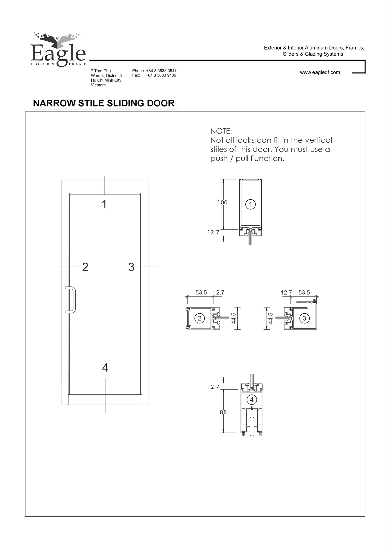 EDF Narrow Stile Sliding Door