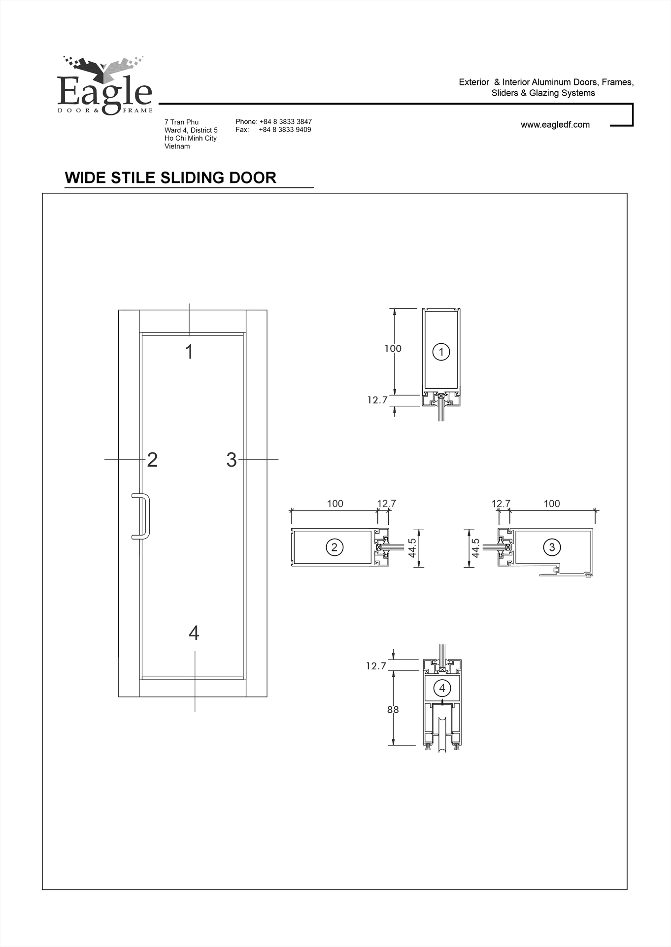 EDF Wide Stile Sliding Door