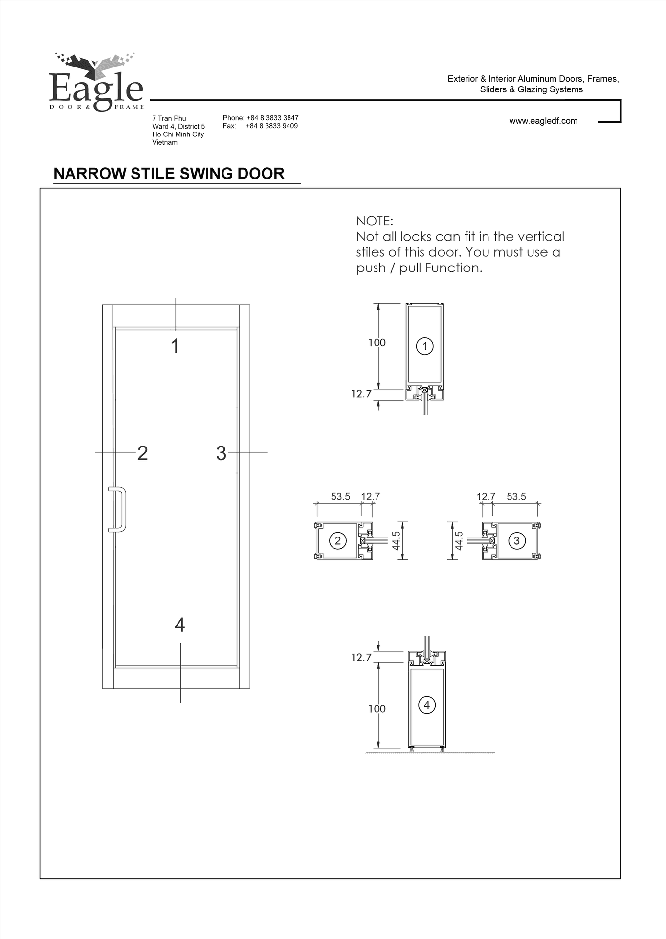 EDF Narrow Stile Swing Door